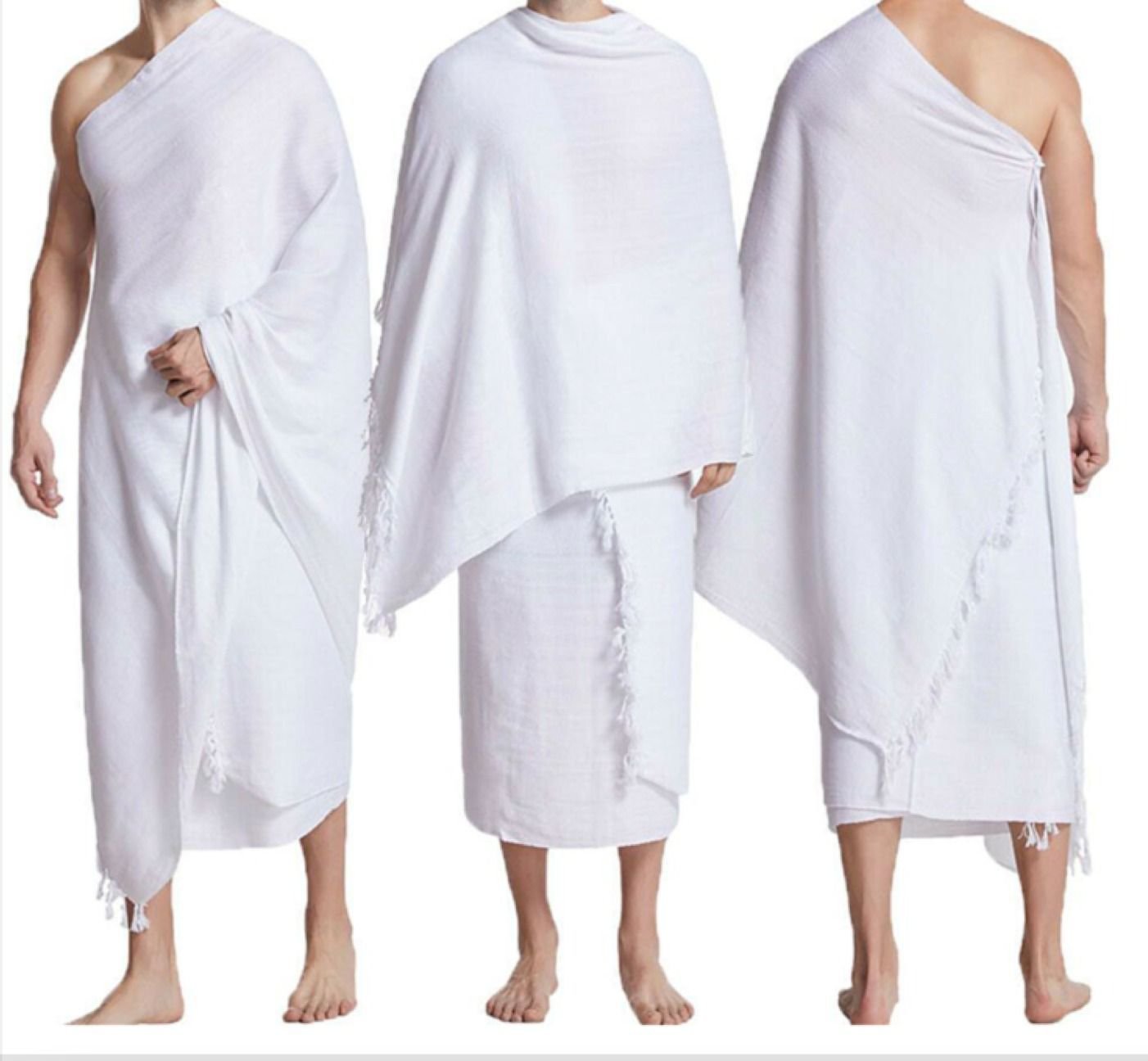 Tenue Ihrâm, pèlerin en état de sacralisation pour la Omra et le Hajj